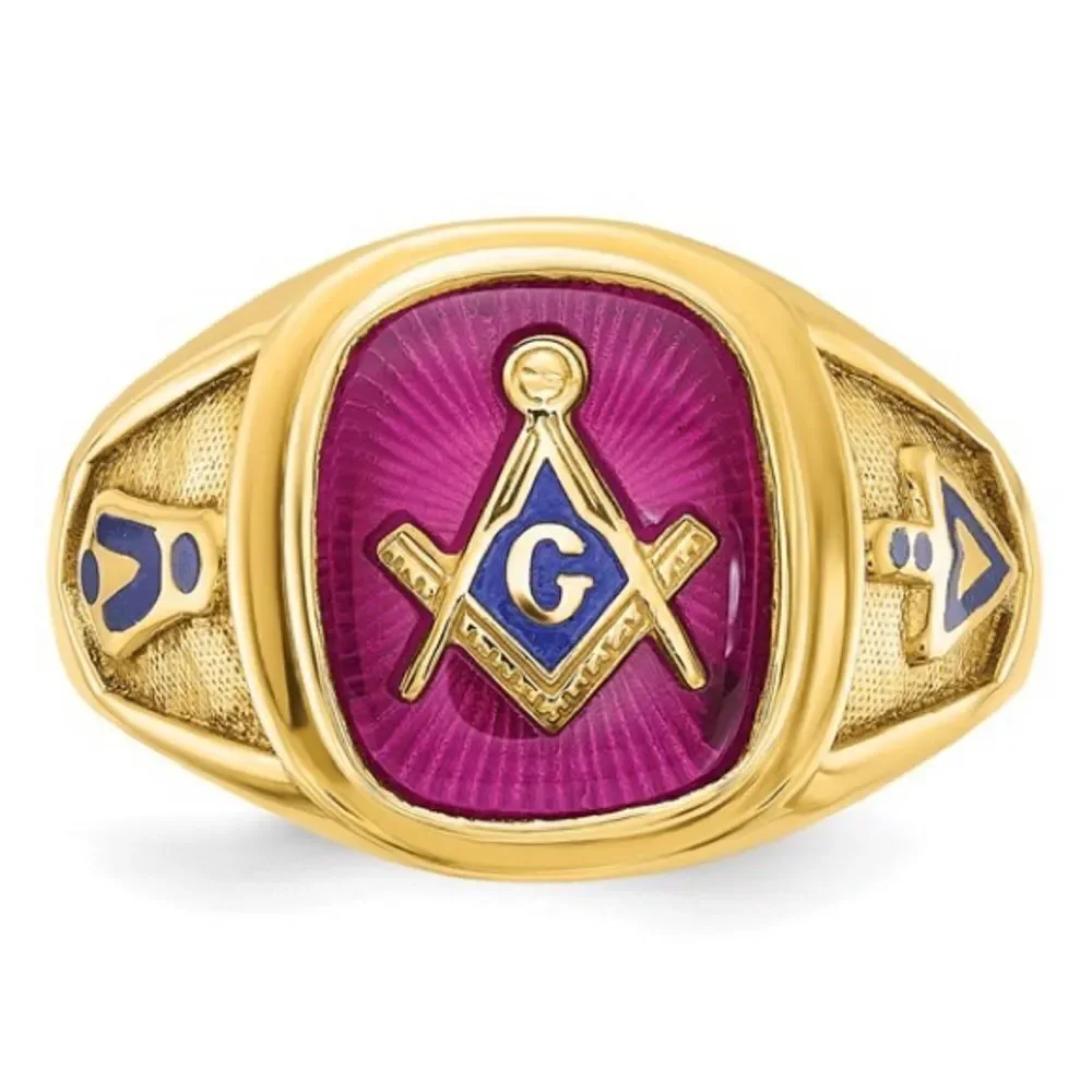 10k Gold Men's Ruby Blue Lodge Masonic Ring: A Blend of Style and Tradition